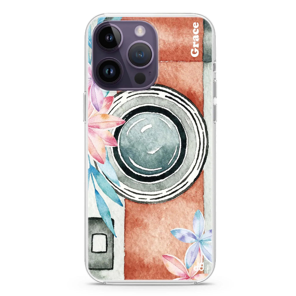 Watercolor Camera iPhone 12 Pro Max MagSafe Compatible Ultra Clear Case