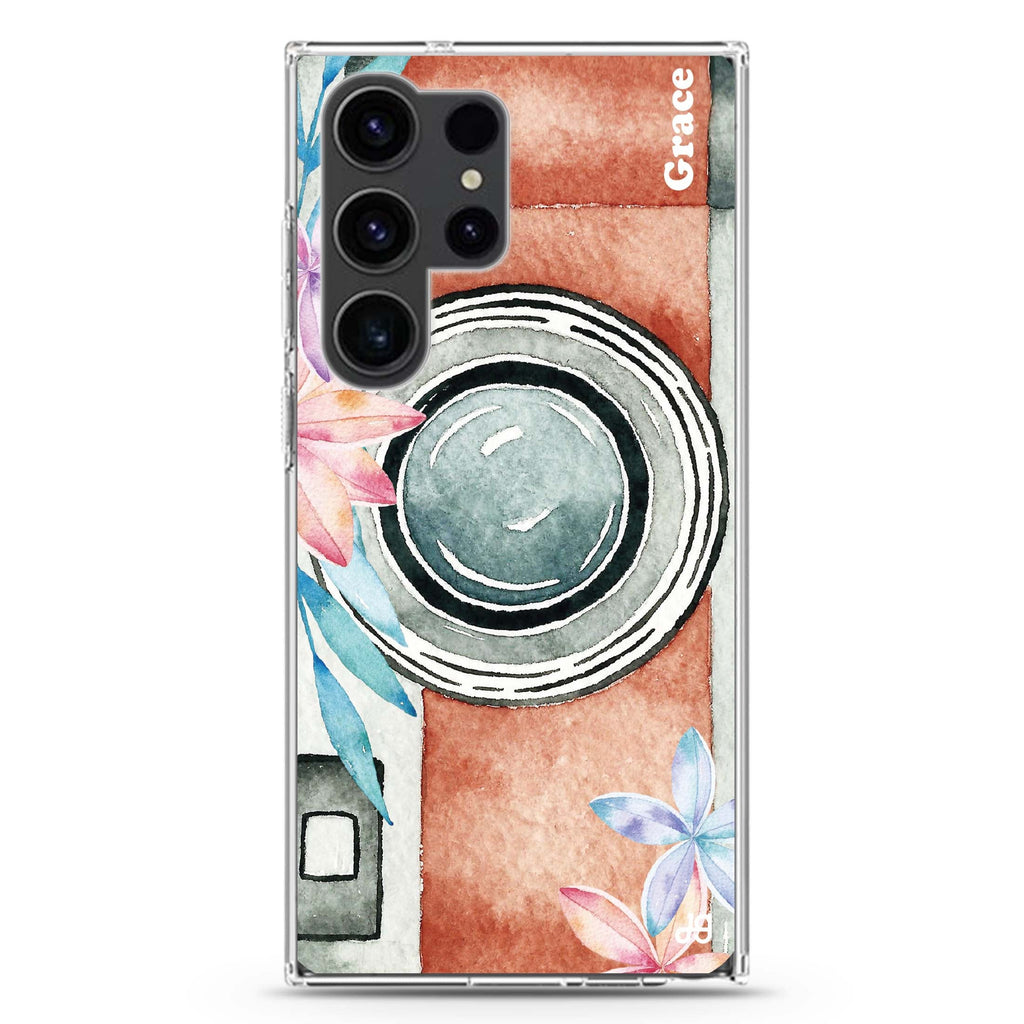 Watercolor Camera Ultra Clear Case For Galaxy S23 Ultra