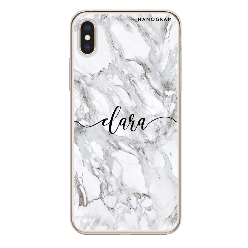 Powder Gray And White Marble iPhone XS Ultra Clear Case
