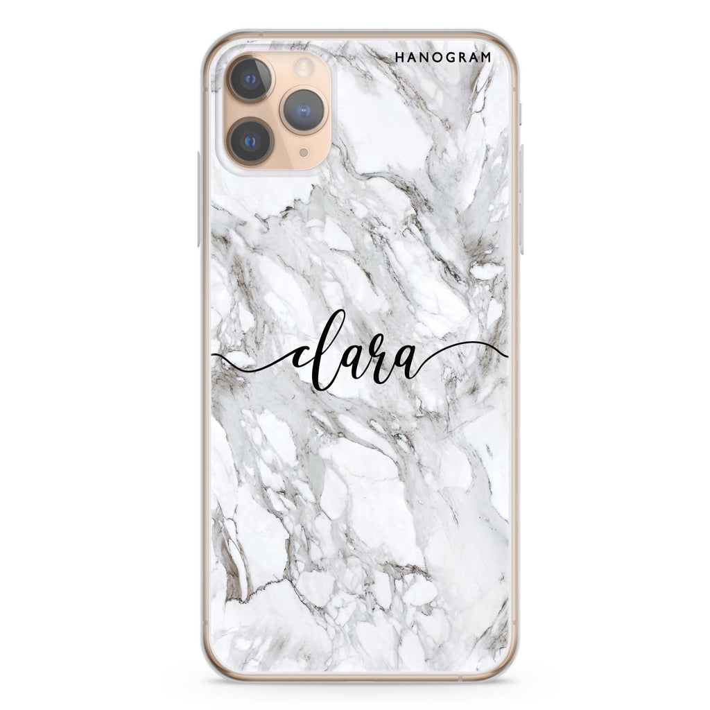 Powder Gray And White Marble iPhone 11 Pro Max Ultra Clear Case