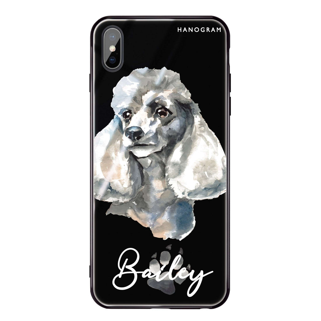 Poodle iPhone X Glass Case