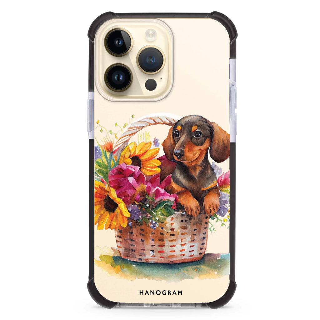 Floral & Dog iPhone 13 Pro Max MagSafe Compatible Ultra Shockproof Case