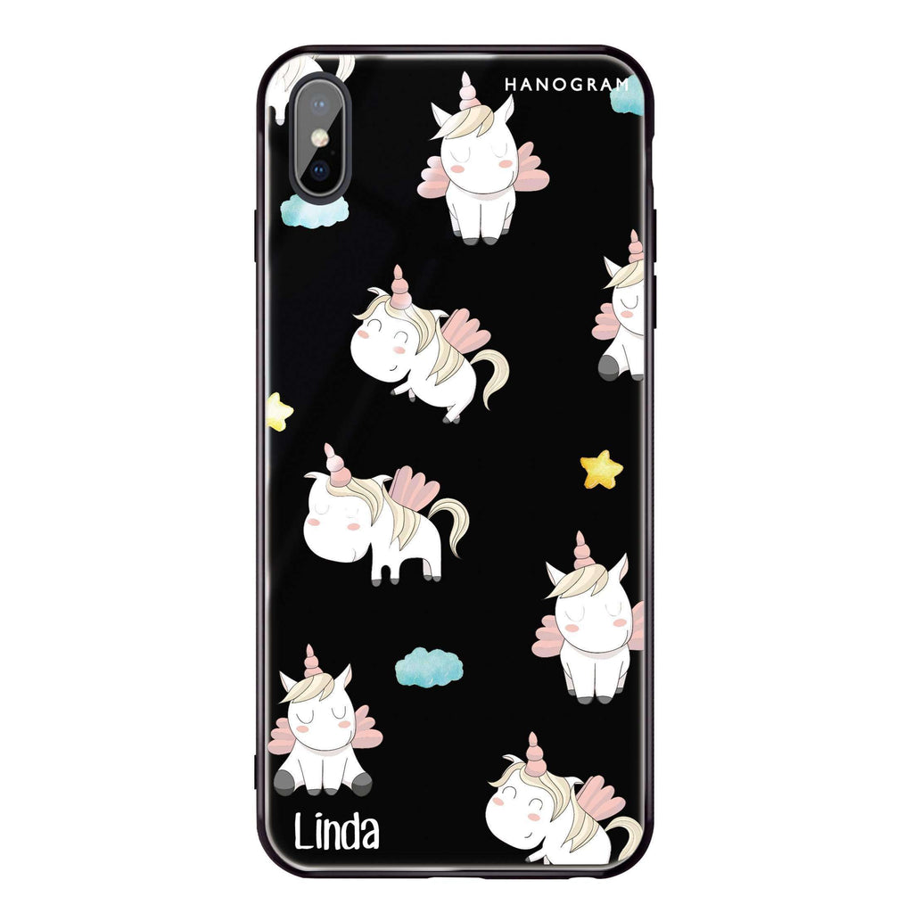 Baby Cute Unicorn iPhone XS Max Glass Case