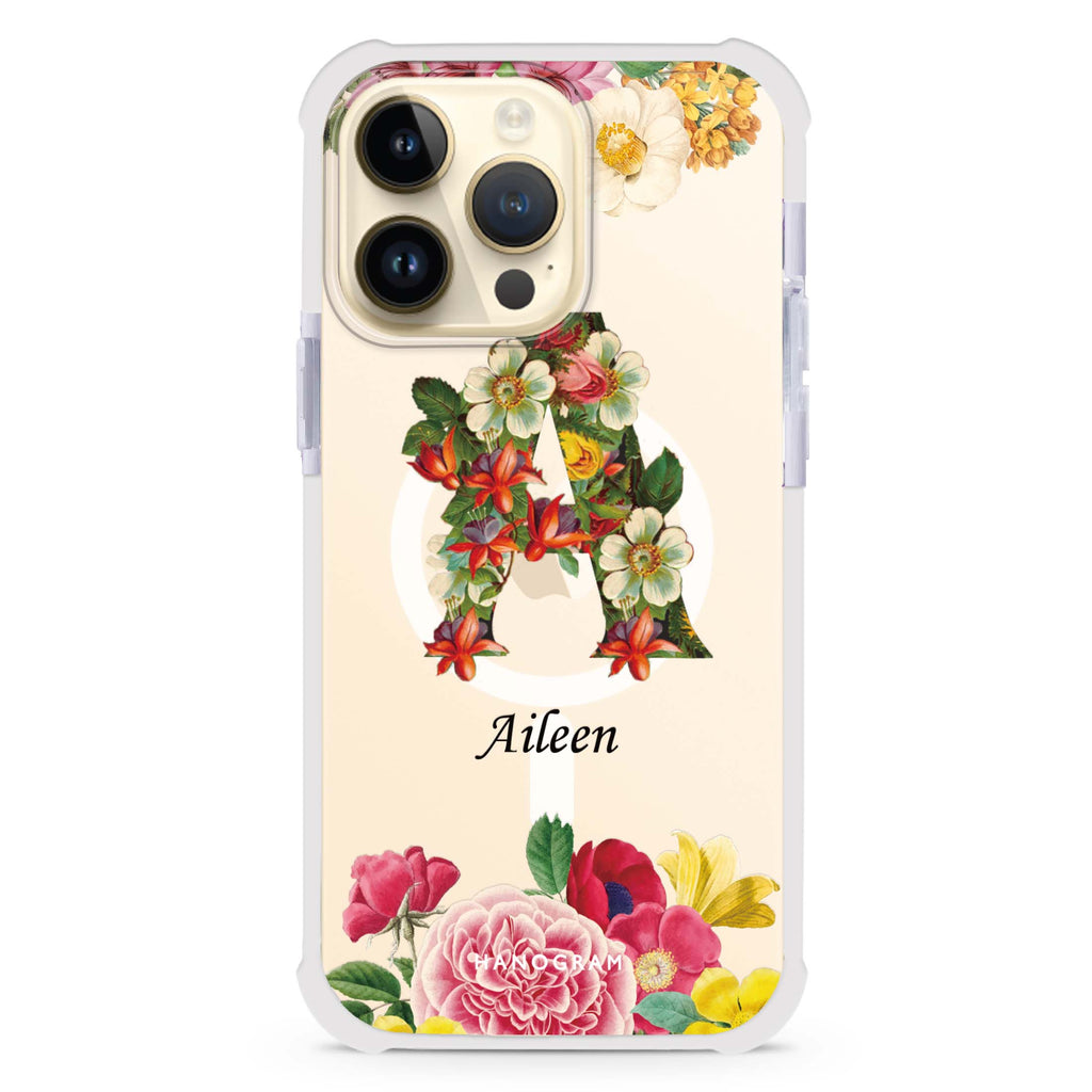 Bouqet Flower Monogram MagSafe Compatible Ultra Shockproof Case