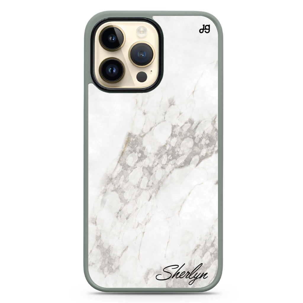 Simple White Marble Impact Guard Bumper Case