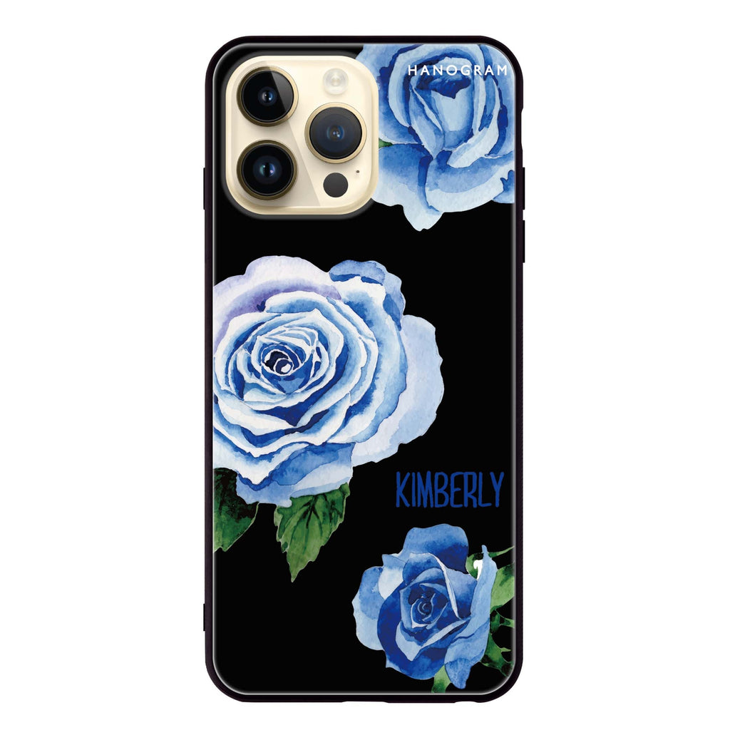 Blue Rose Glass Case