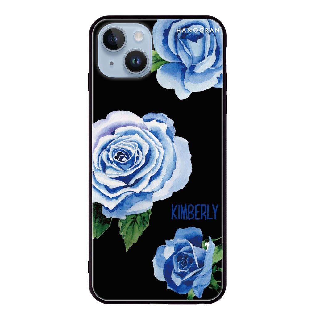 Blue Rose iPhone 14 Plus Glass Case