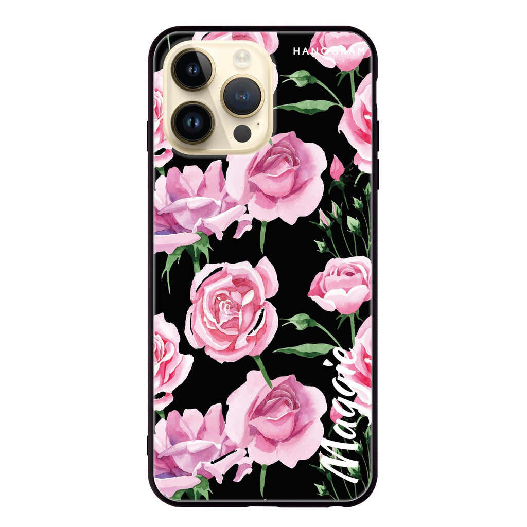 Pink Rose iPhone 13 Pro Glass Case
