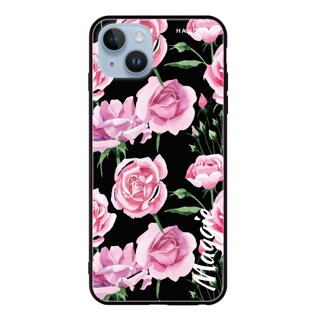 Pink Rose iPhone 14 Plus Glass Case
