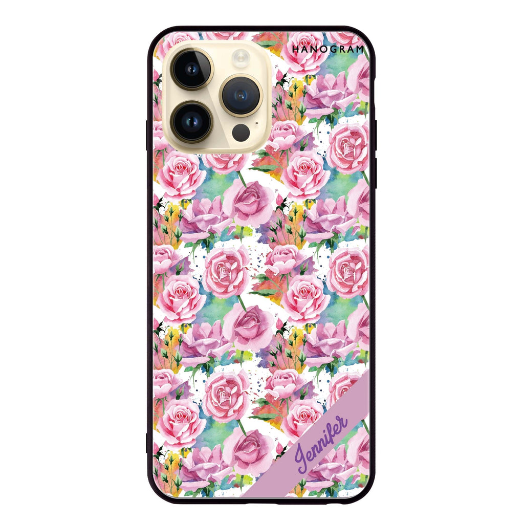 Colorful Rose Glass Case