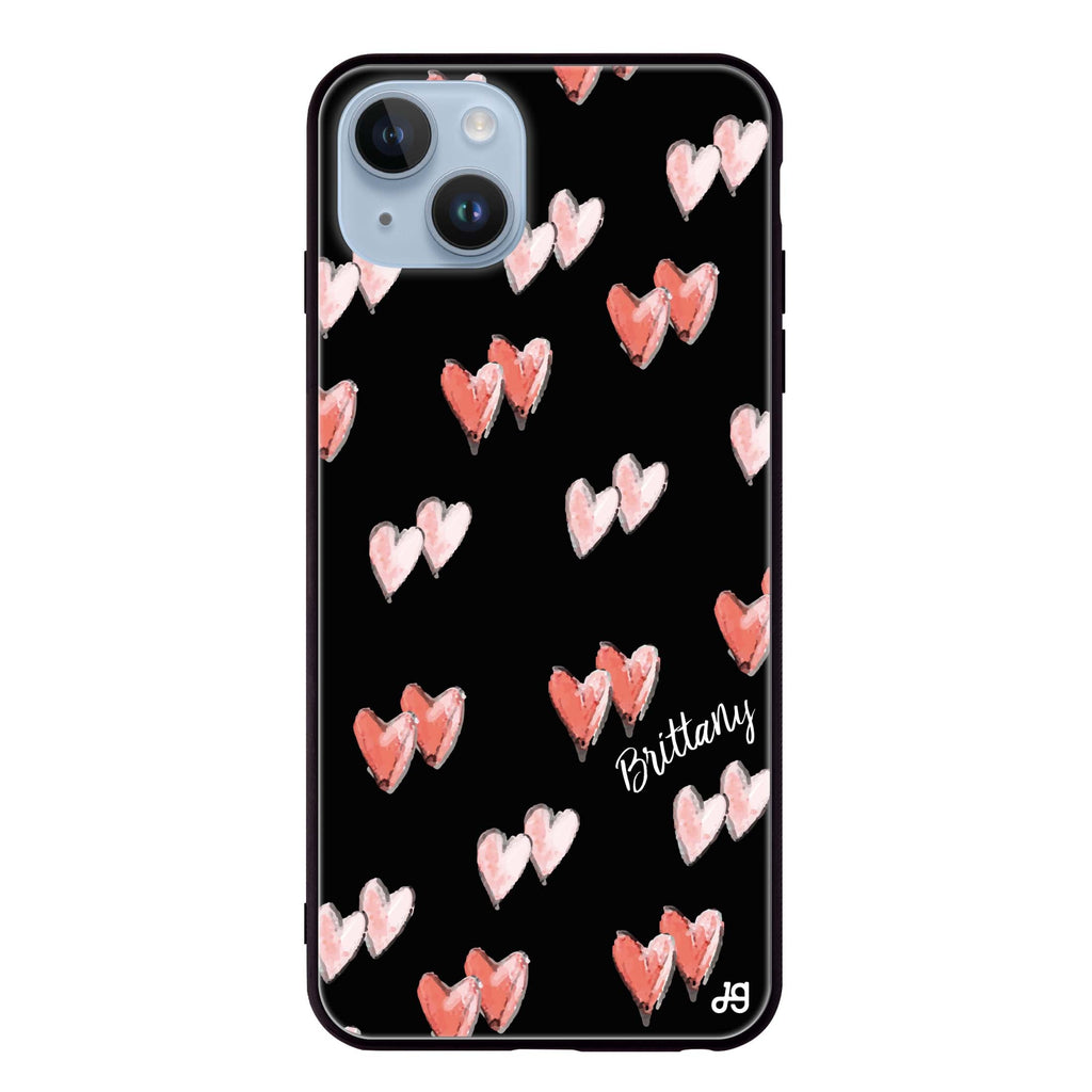 Double Heart iPhone 14 Plus Glass Case