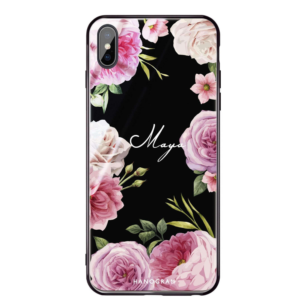 Beautiful Pretty Floral iPhone XS Glass Case