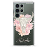 Skull Bull & personalized name Samsung Galaxy S26/S25/S24/S23/S22 Ultra ultra clear case, transparent design, main view