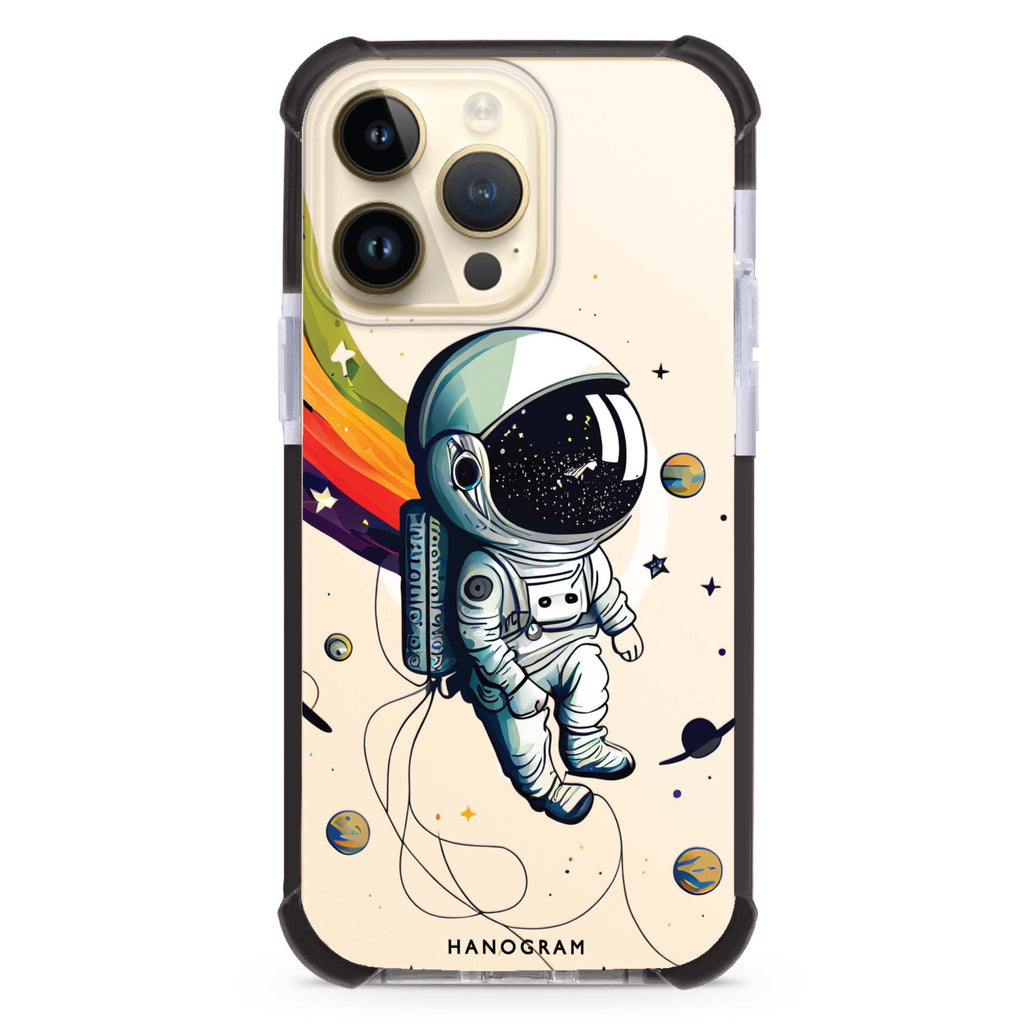 Astronaut in rainbow MagSafe Compatible Ultra Shockproof Case