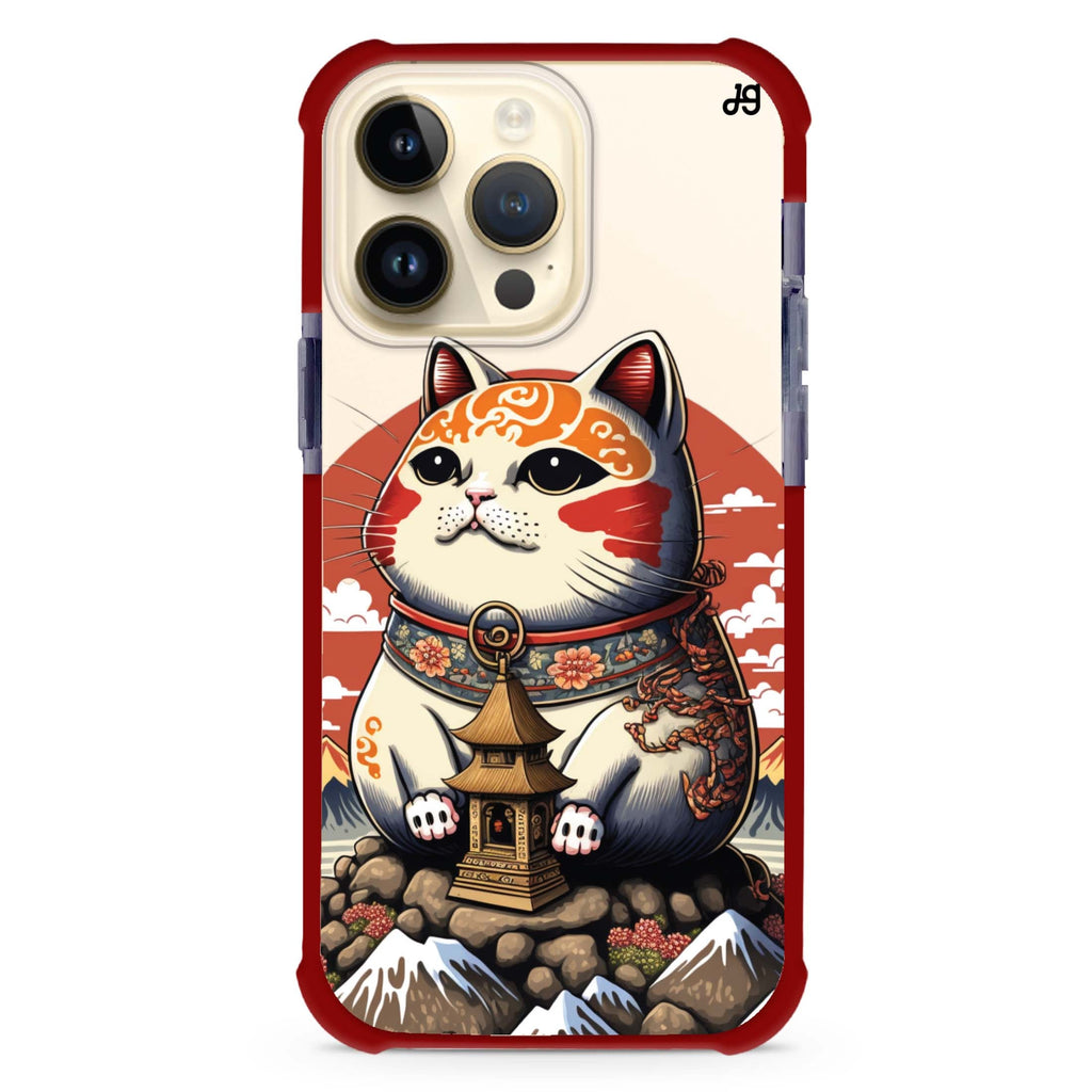 Cat with Fuji Mountain MagSafe Compatible Ultra Shockproof Case