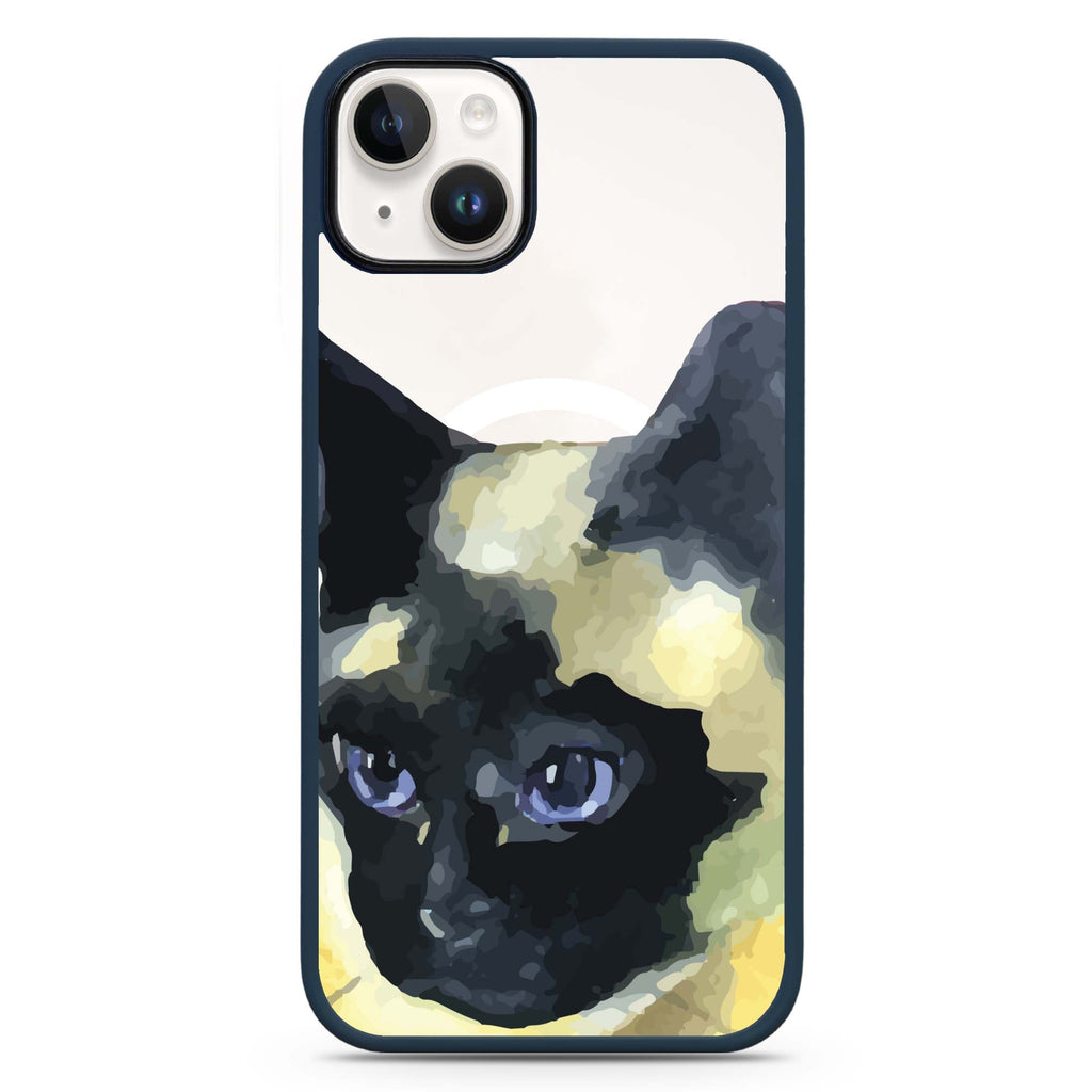 Watercolour Cat iPhone 14 Plus MagSafe Compatible Impact Guard Bumper Case