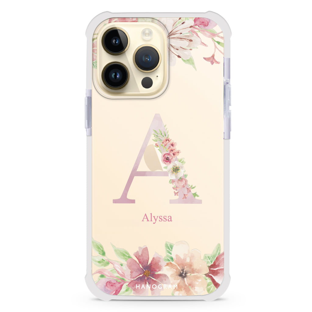 Monogram & Floral iPhone 14 Pro Max Ultra Shockproof Case