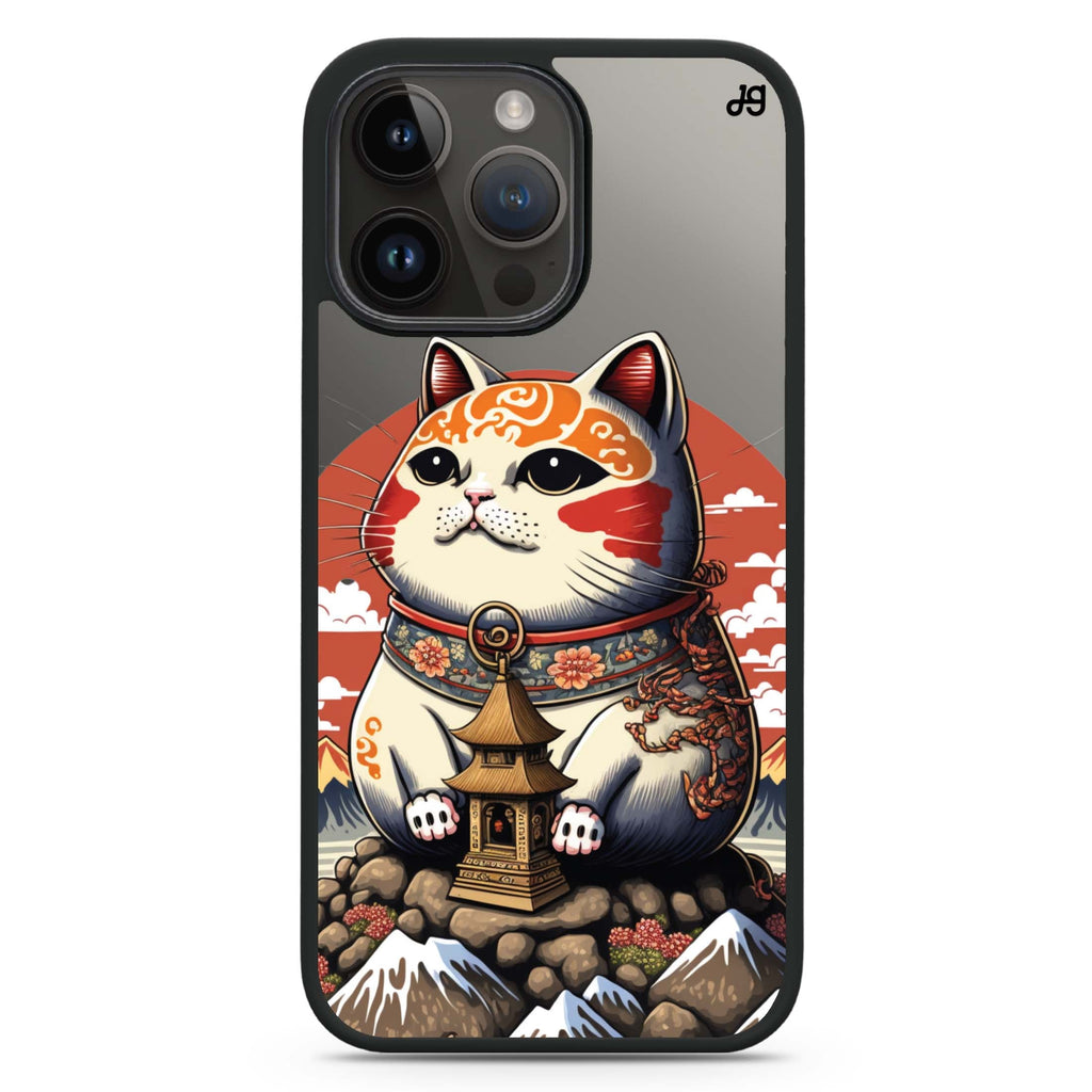 Cat with Fuji Mountain MagSafe Compatible Impact Guard Bumper Case