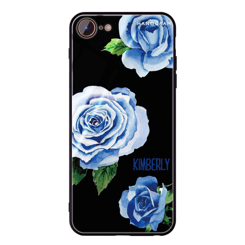 Blue Rose iPhone 8 Glass Case