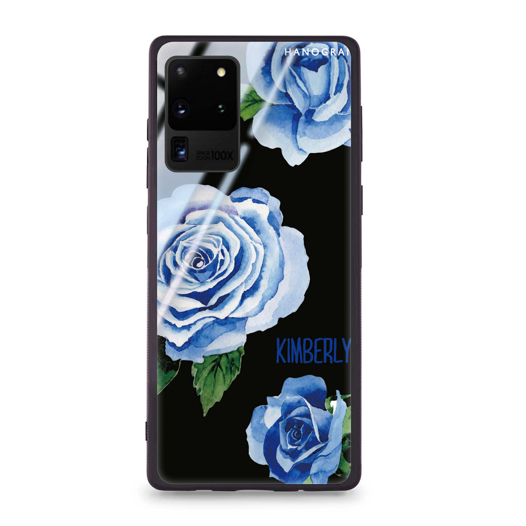 Blue Rose Samsung S20 Ultra Glass Case