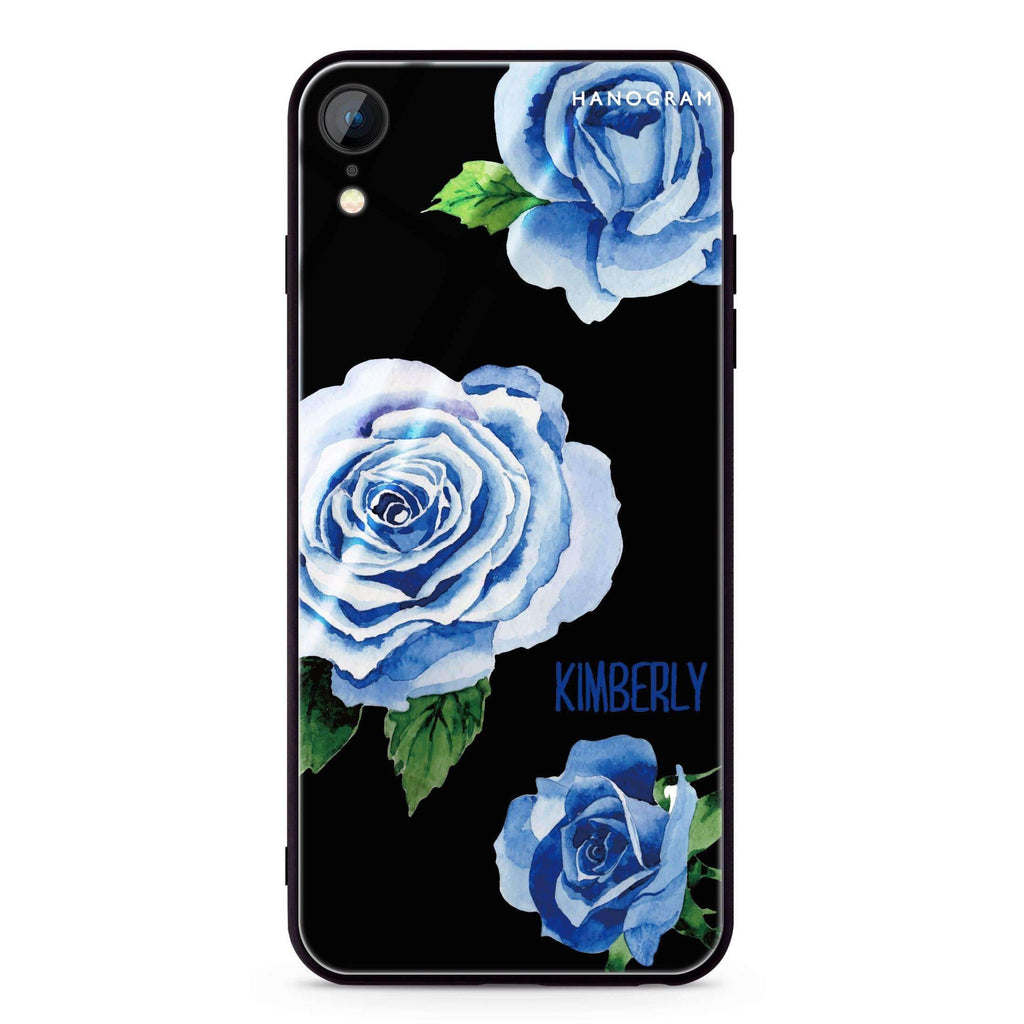 Blue Rose iPhone XR Glass Case