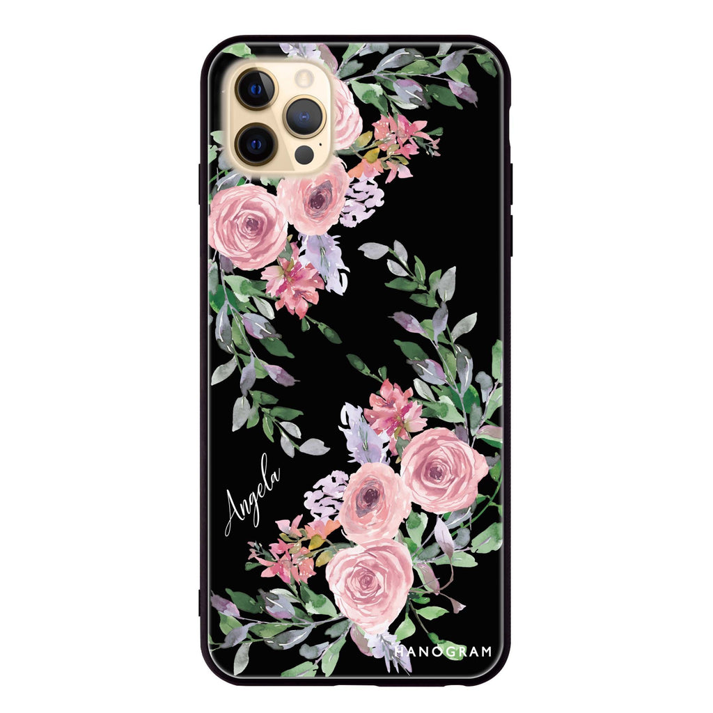 Lucy Watercolor Rose iPhone 12 Pro Glass Case