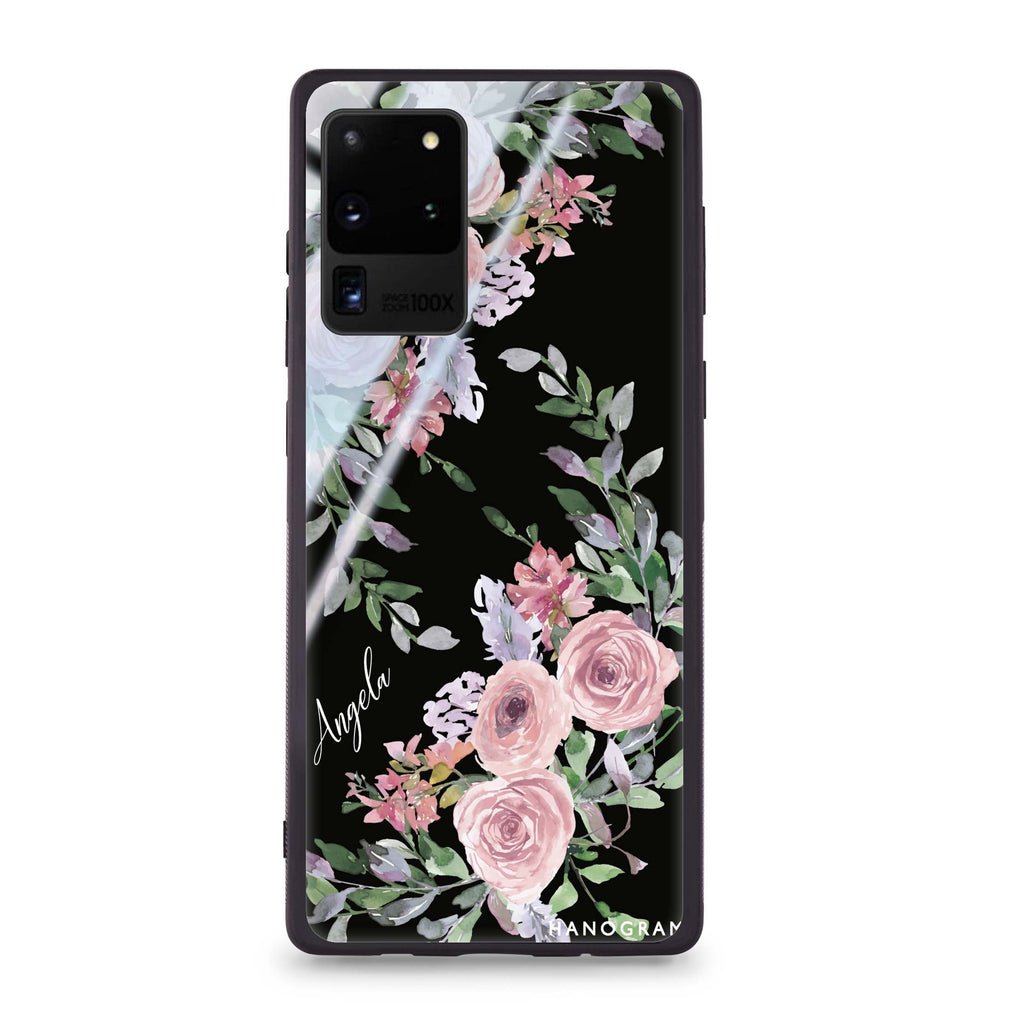 Lucy Watercolor Rose Samsung Glass Case