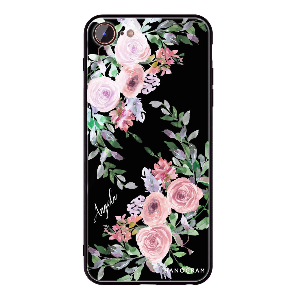 Lucy Watercolor Rose iPhone 8 Glass Case