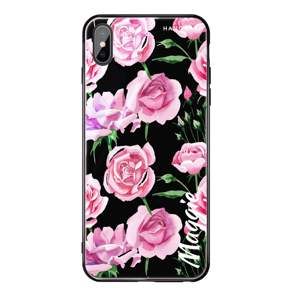 Pink Rose iPhone XS Max Glass Case