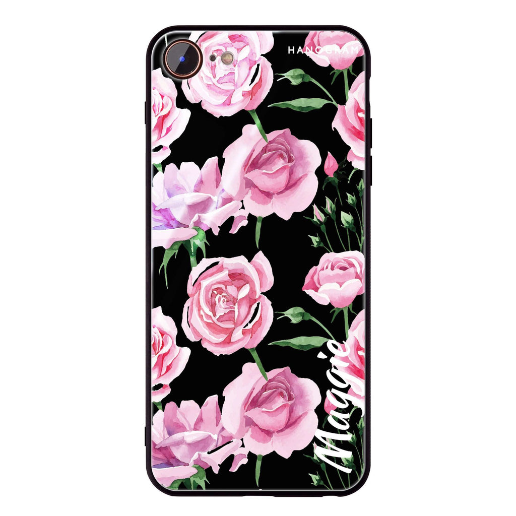 Pink Rose iPhone 8 Glass Case