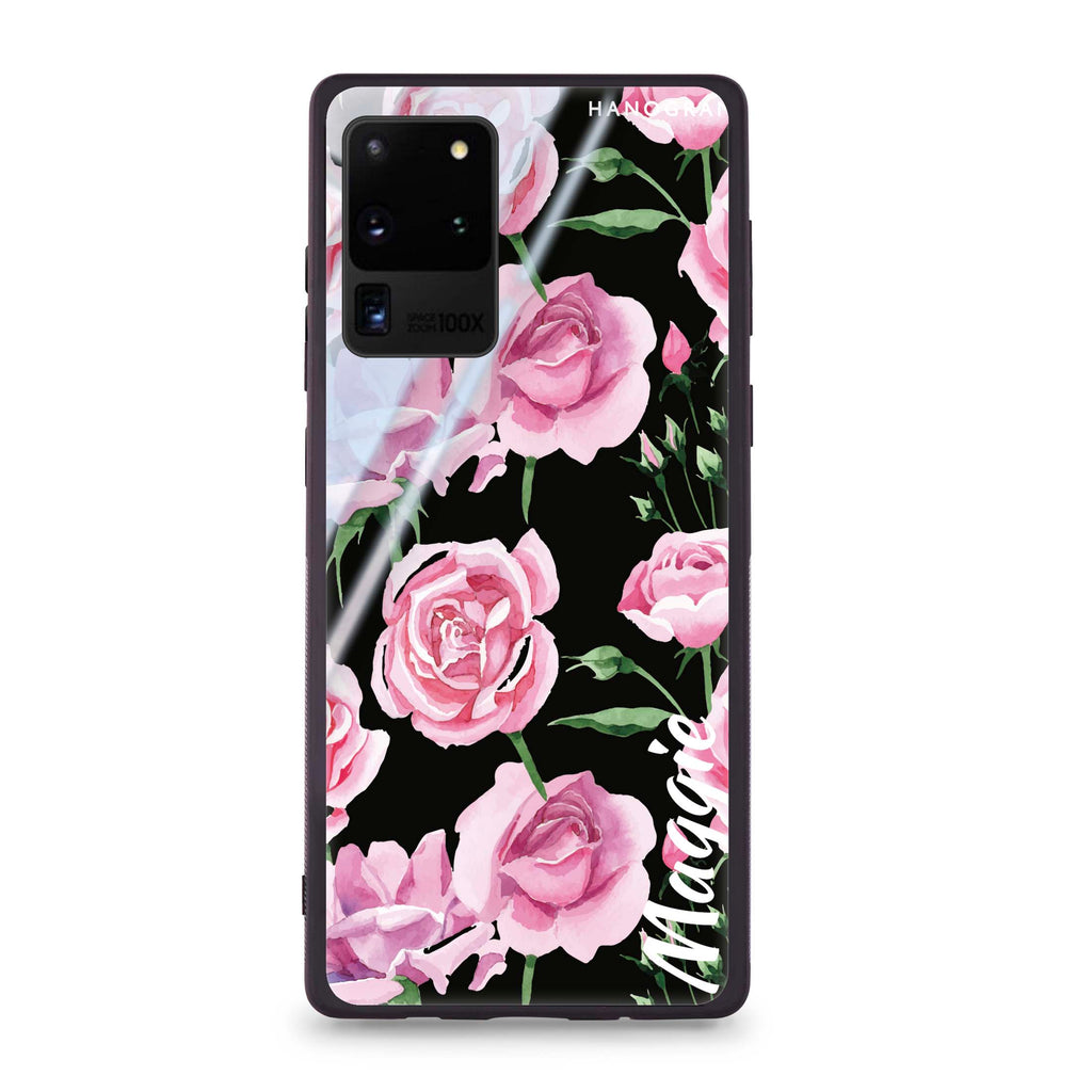 Pink Rose Samsung S20 Ultra Glass Case