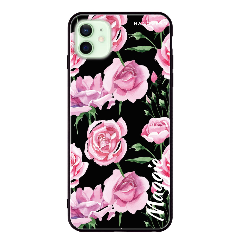 Pink Rose iPhone 12 mini Glass Case
