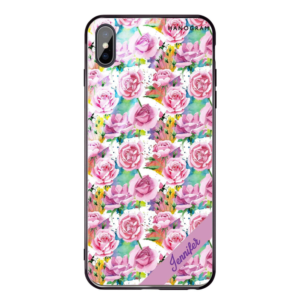 Colorful Rose iPhone X Glass Case