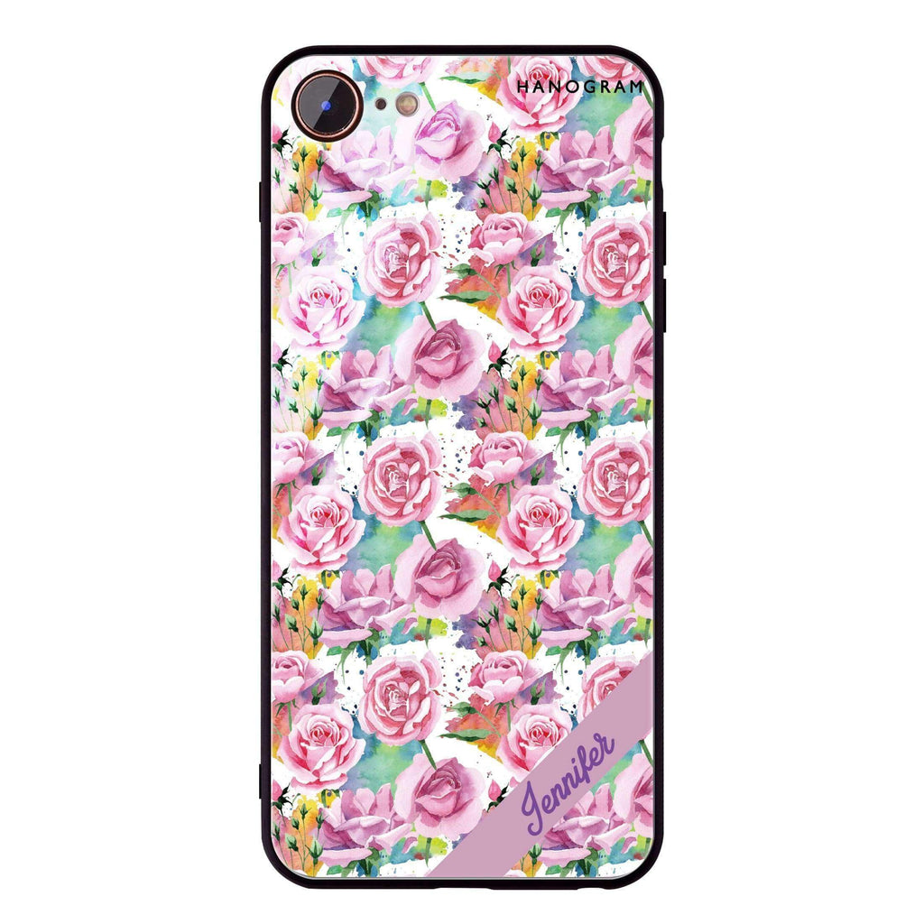 Colorful Rose iPhone 8 Glass Case