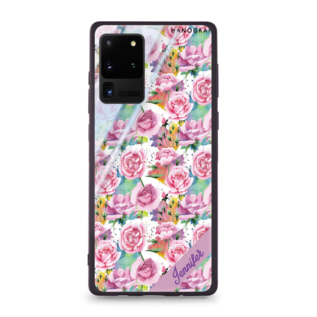 Colorful Rose Samsung Glass Case