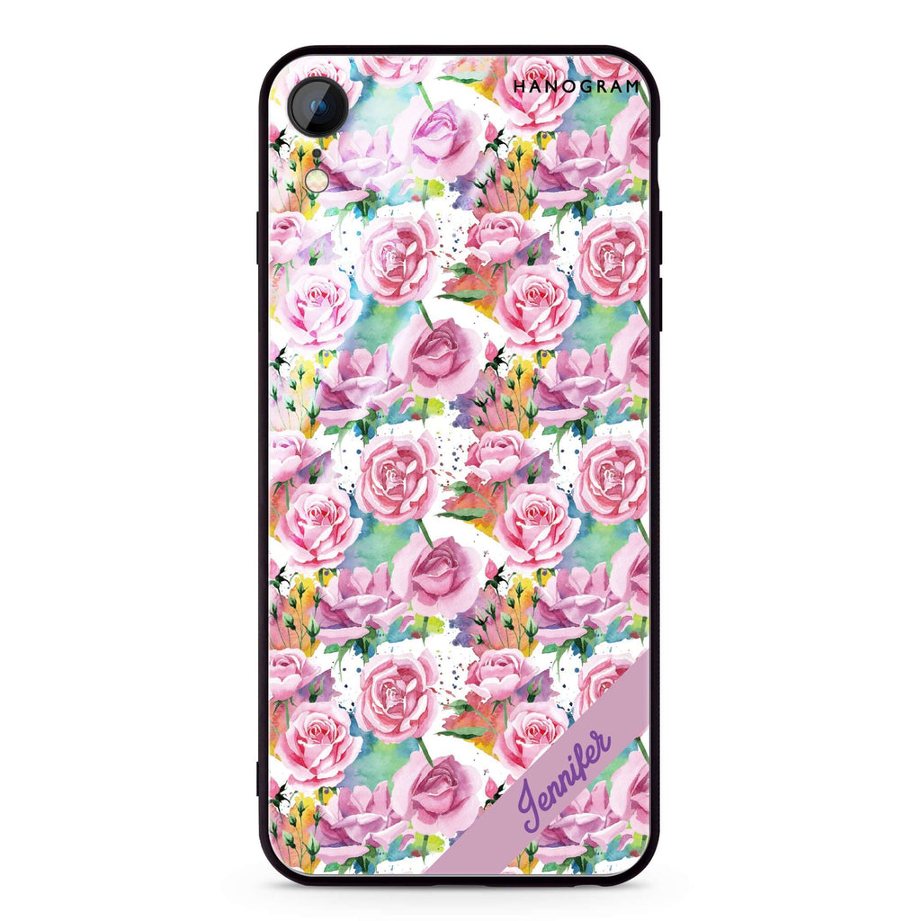 Colorful Rose iPhone XR Glass Case