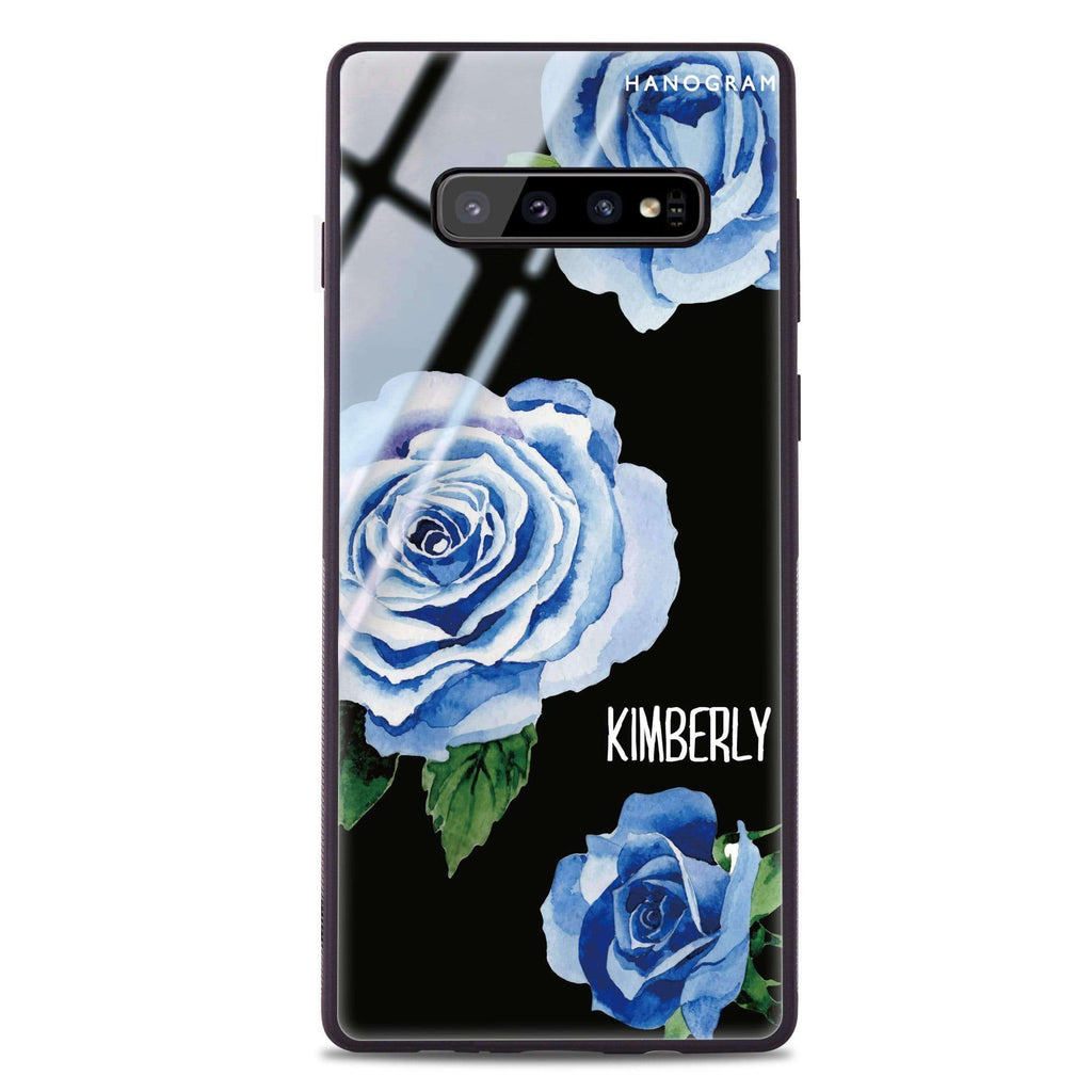 Blue Rose Samsung S10 Plus Glass Case