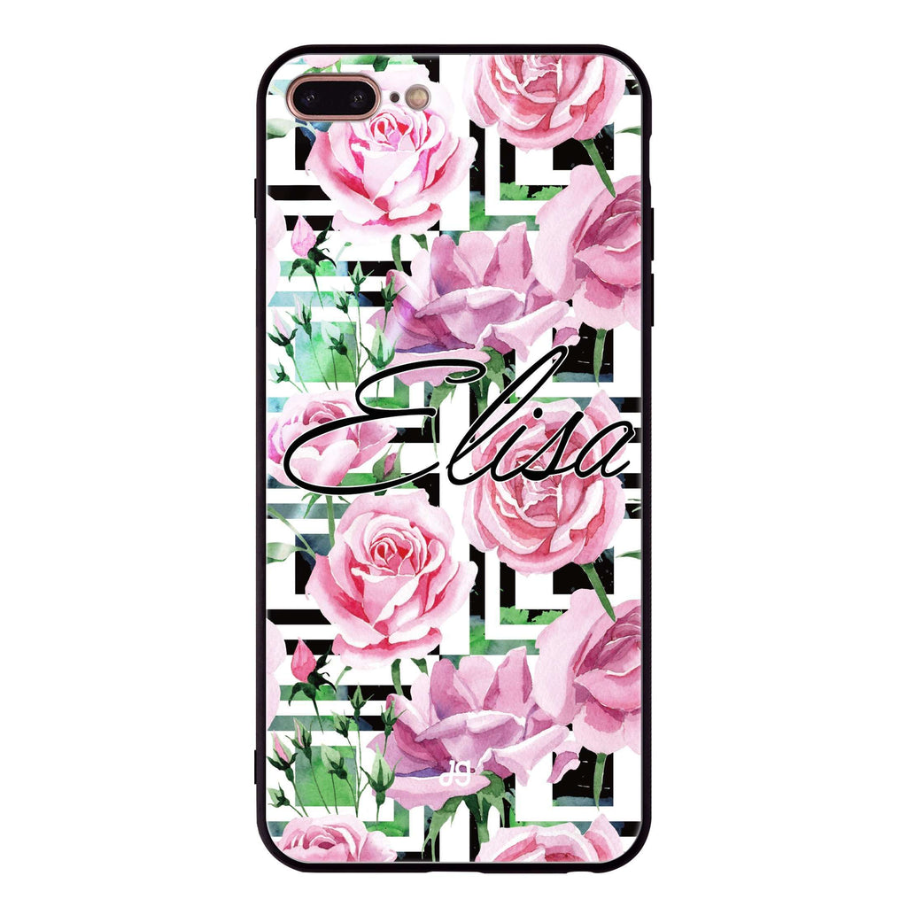 Rose Checkered iPhone 8 Plus Glass Case