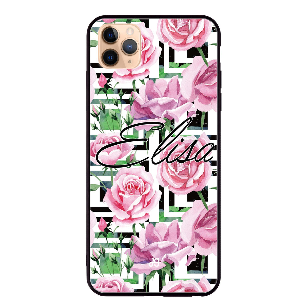 Rose Checkered iPhone 11 Pro Max Glass Case