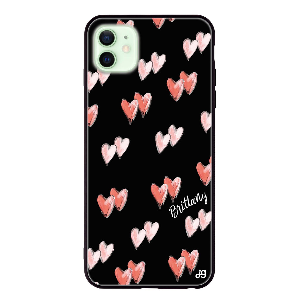 Double Heart iPhone 12 Glass Case