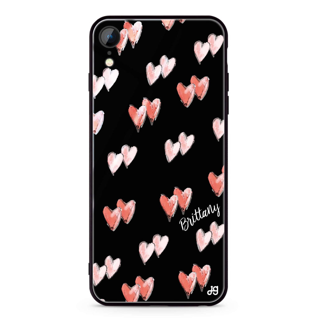 Double Heart iPhone XR Glass Case