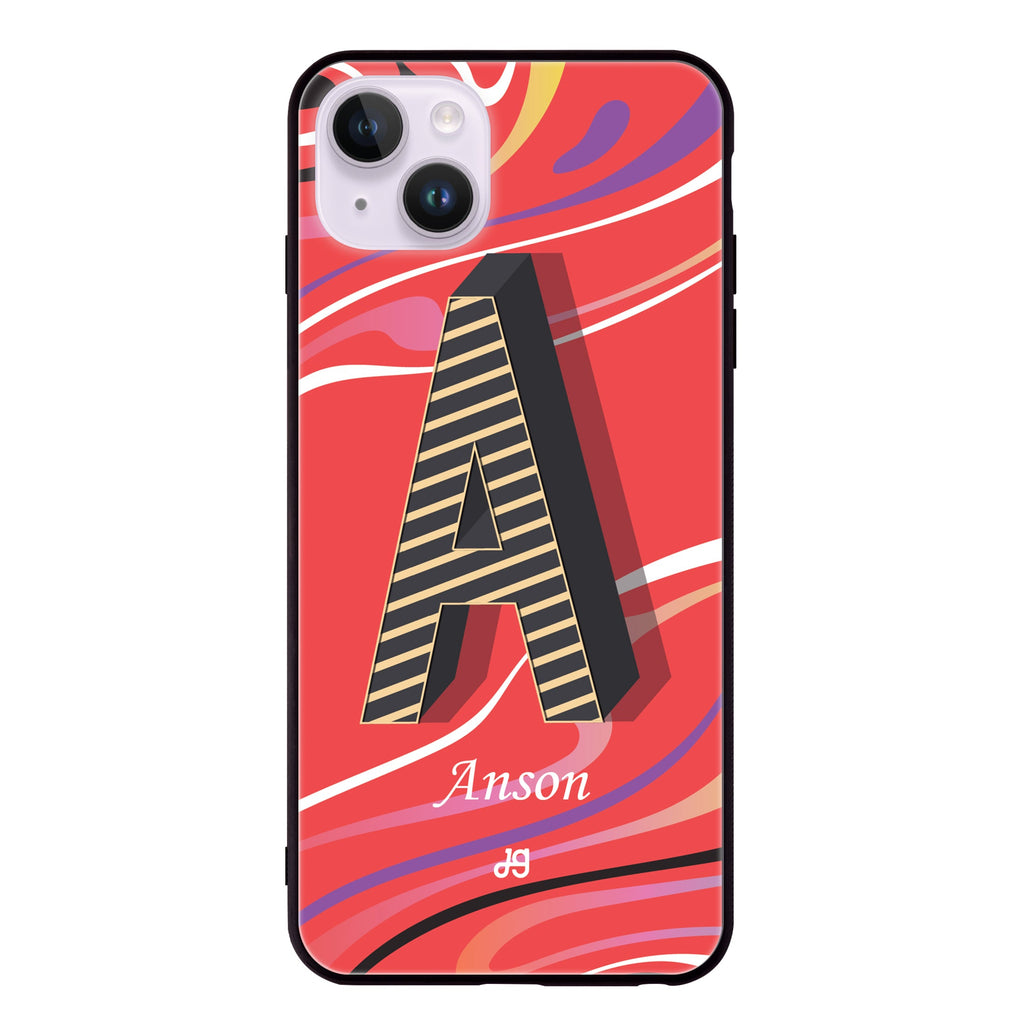 Glitched Monogram iPhone 14 Plus Glass Case