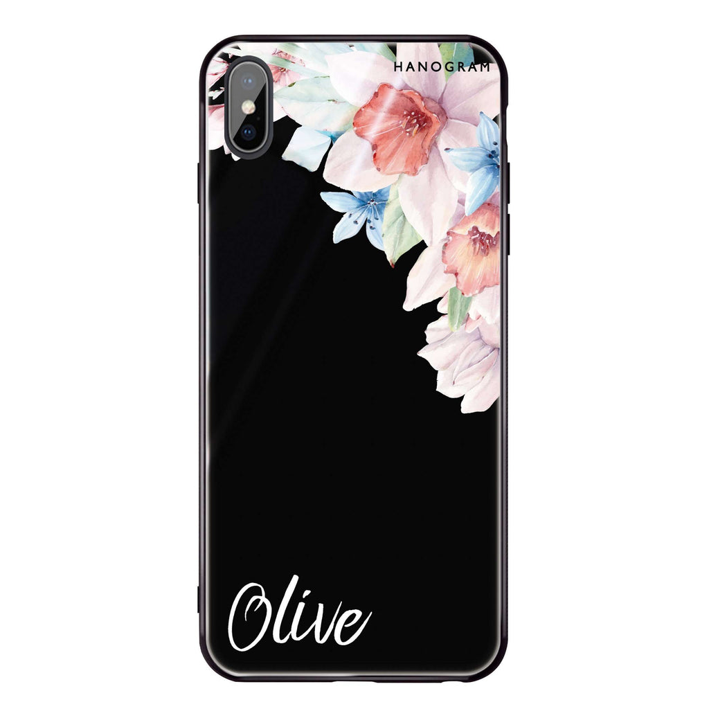Glamour Floral iPhone X Glass Case