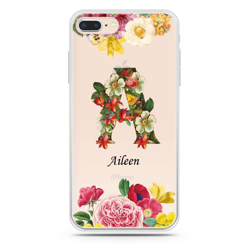 Bouqet Flower Monogram iPhone 7 Plus Ultra Clear Case