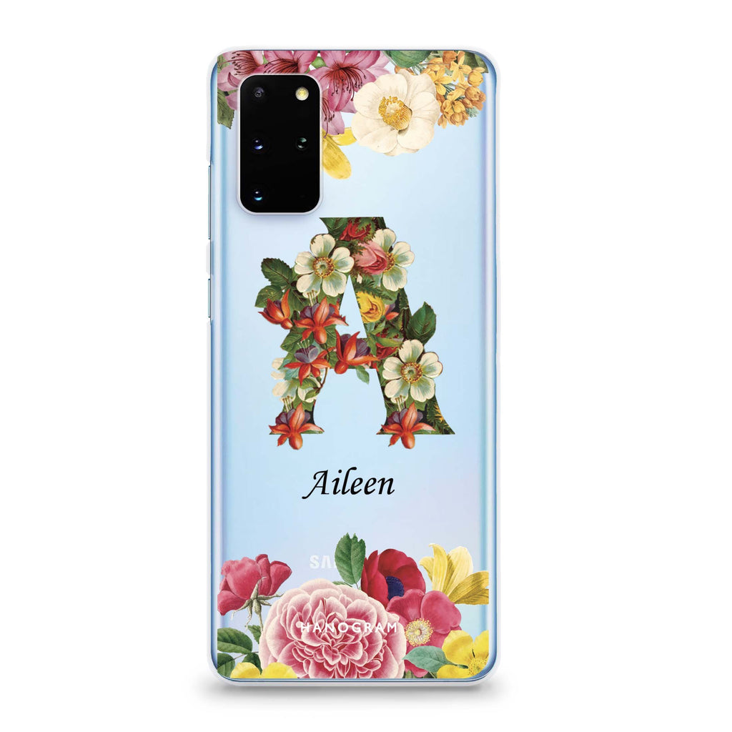 Bouqet Flower Monogram Samsung S20 Soft Clear Case