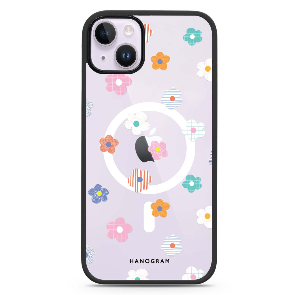 Floral Pattern iPhone 14 Plus MagSafe Compatible Impact Guard Bumper Case