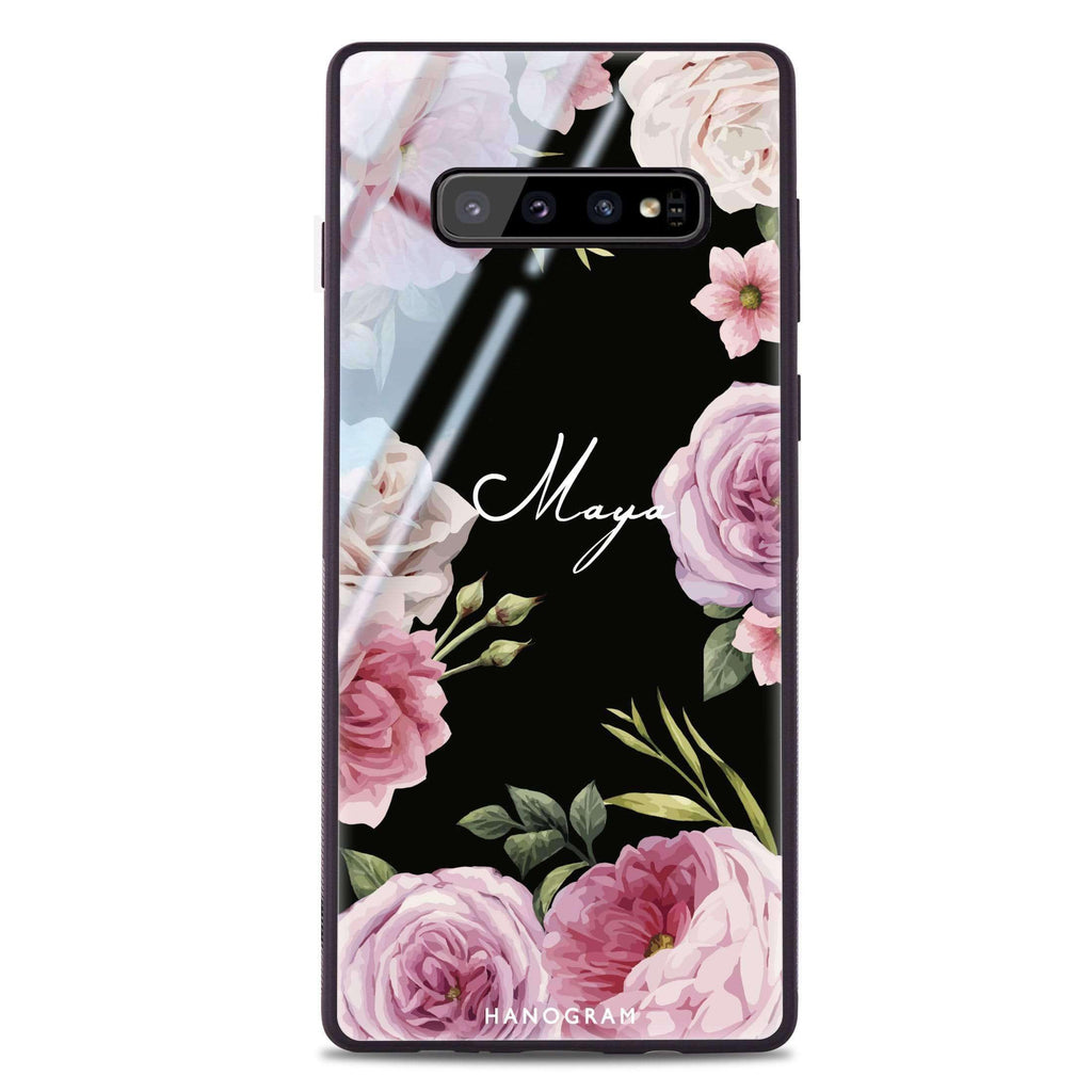 Beautiful Pretty Floral Samsung S10 Plus Glass Case