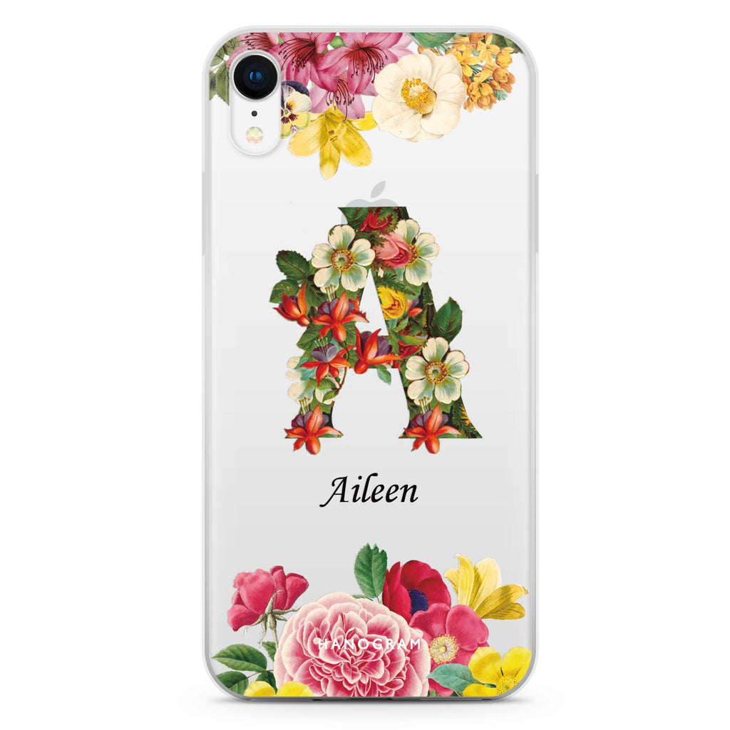 Bouqet Flower Monogram iPhone XR Ultra Clear Case
