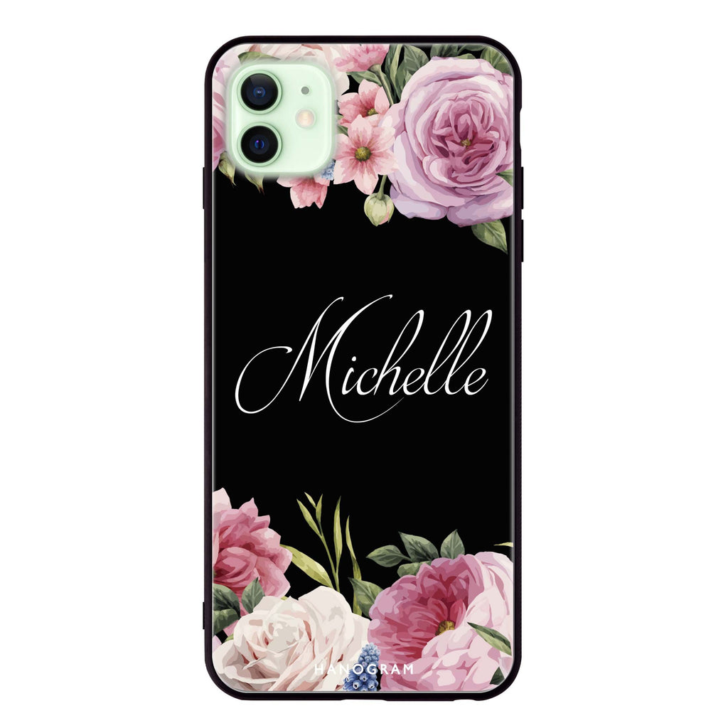 Light Pink Floral iPhone 12 mini Glass Case