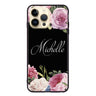 Light Pink Floral Glass Case